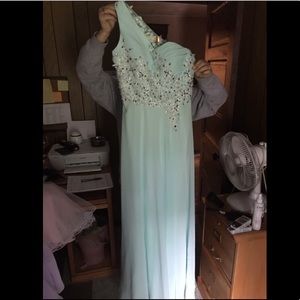 Long light blue dress